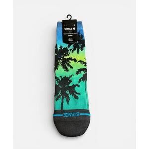 Stance Kids Wade Collection Casual Crew Socks Black Blue Green Large 3-5.5 Palm